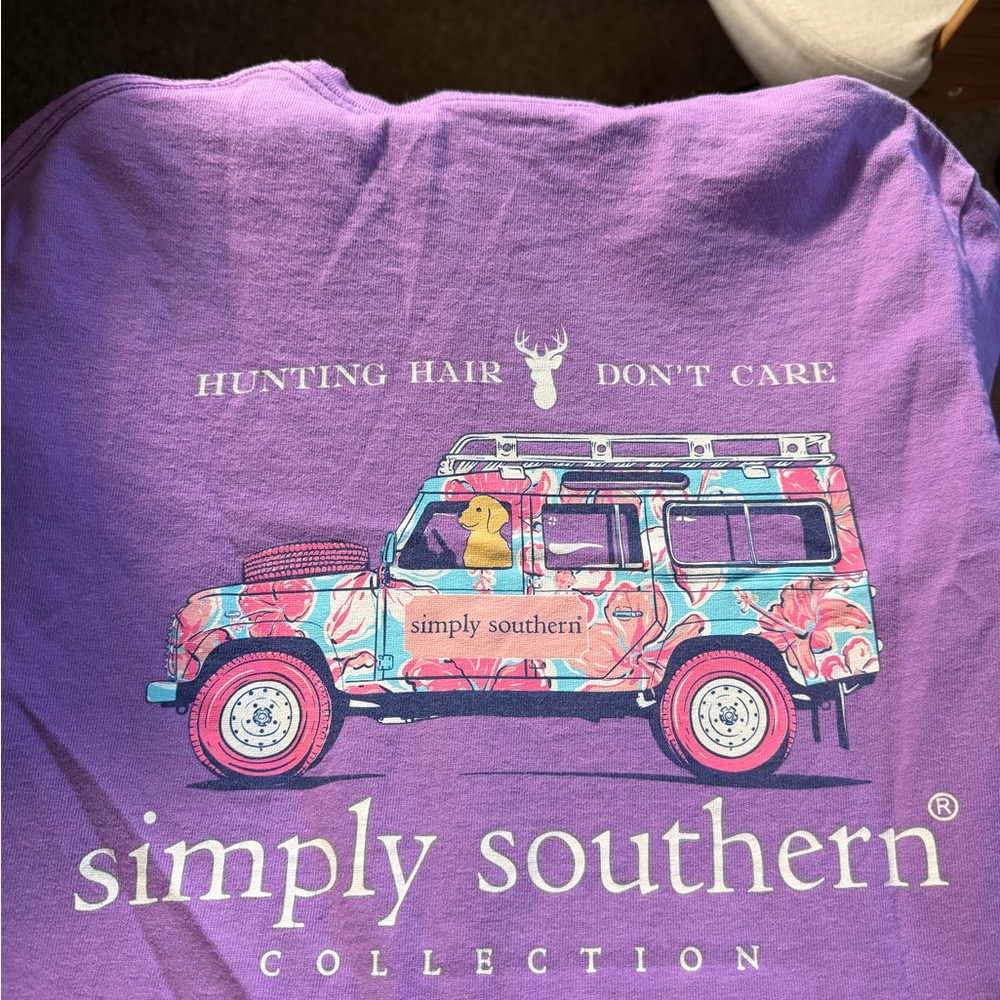 Simply Southern Purple Tee with Floral Jeep Graphic